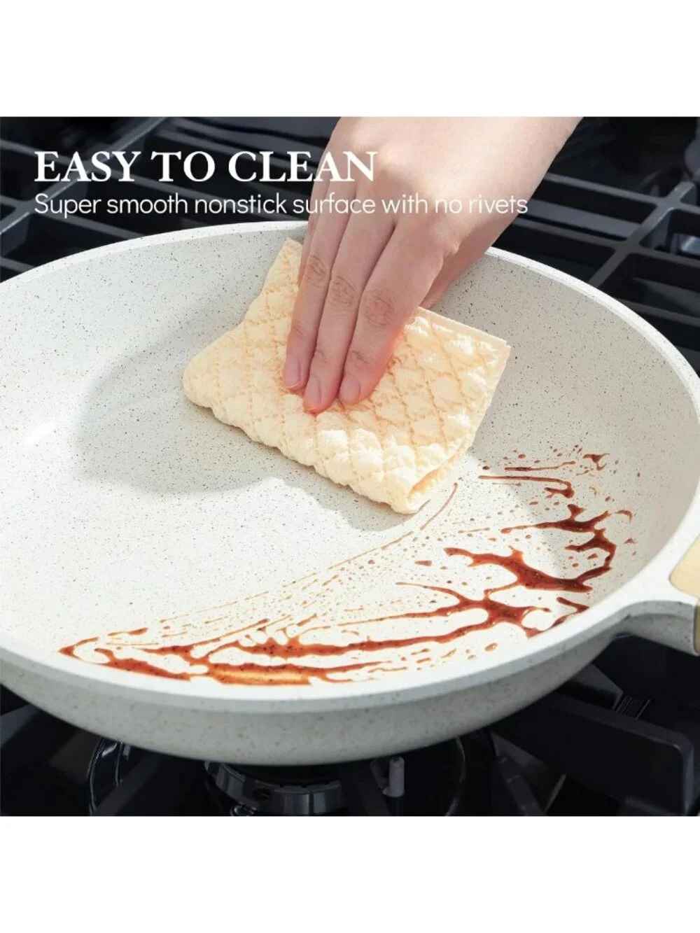 12-Inch Nonstick Ceramic Frying Pan - Healthy, Induction Compatible Skillet